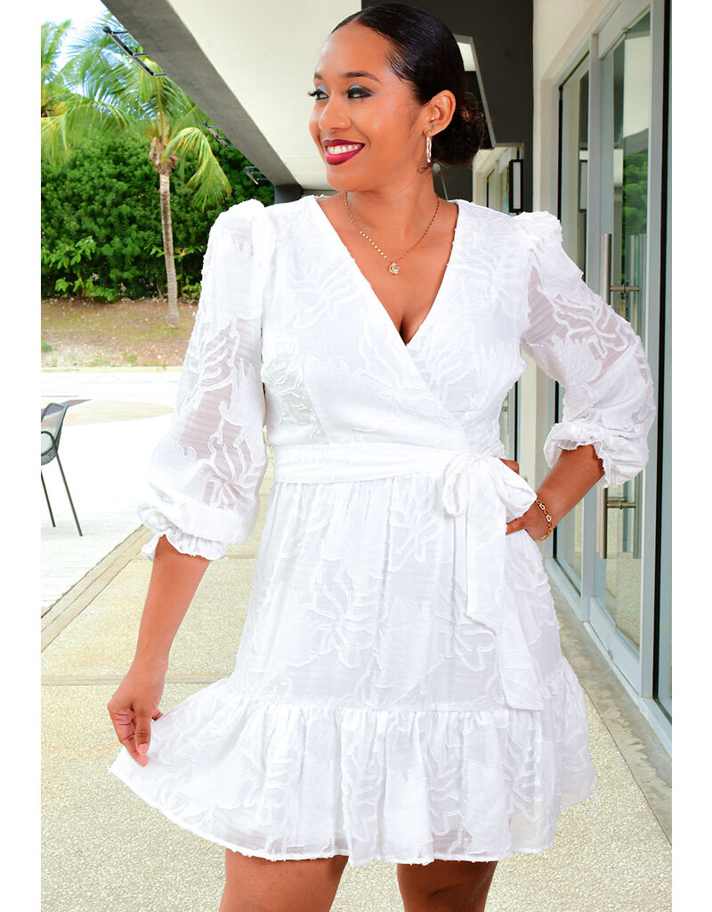 HARPER 241 KAMALA- Floral Design Long Sleeve Dress