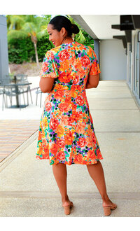 Shelby & Palmer RATIRY- Floral Dress with Chiffon Sleeves