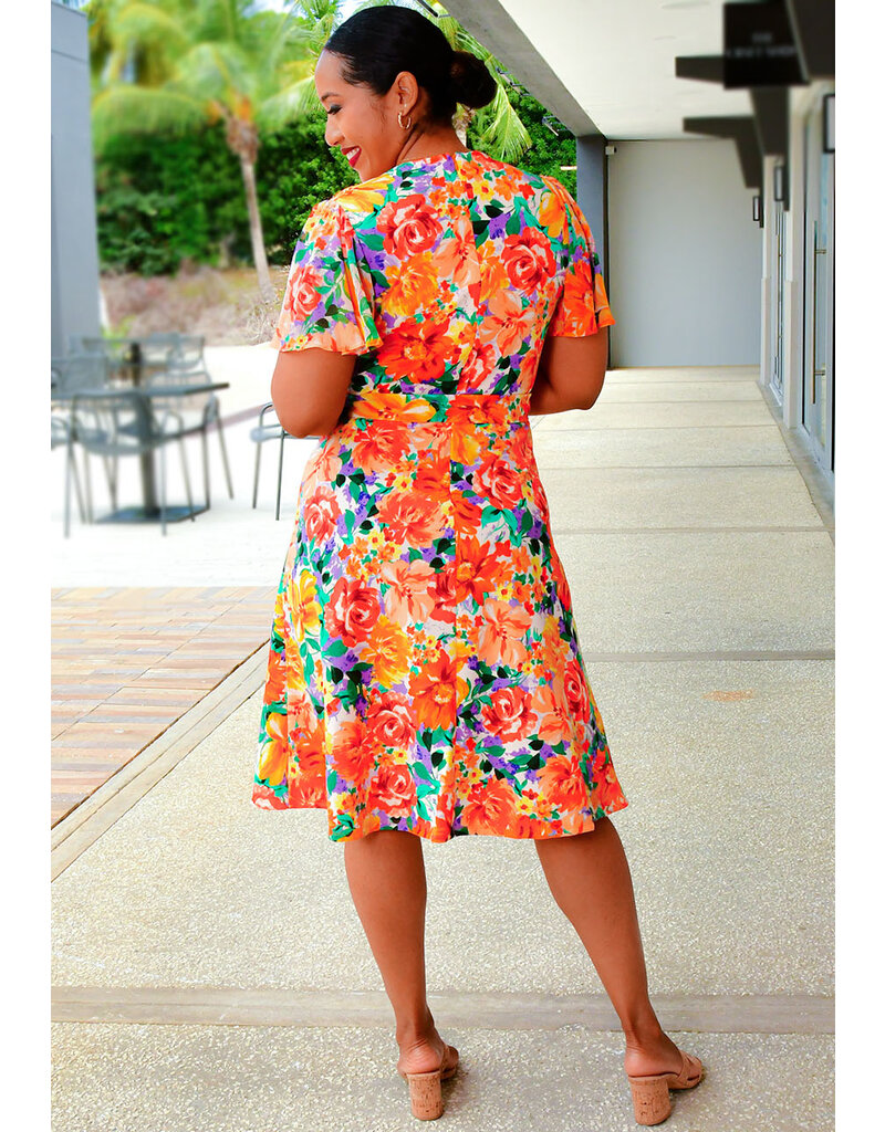 Shelby & Palmer RATIRY- Floral Dress with Chiffon Sleeves