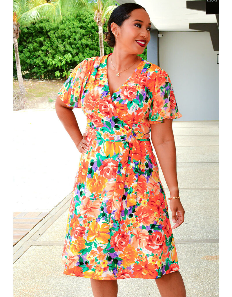 Shelby & Palmer RATIRY- Floral Dress with Chiffon Sleeves