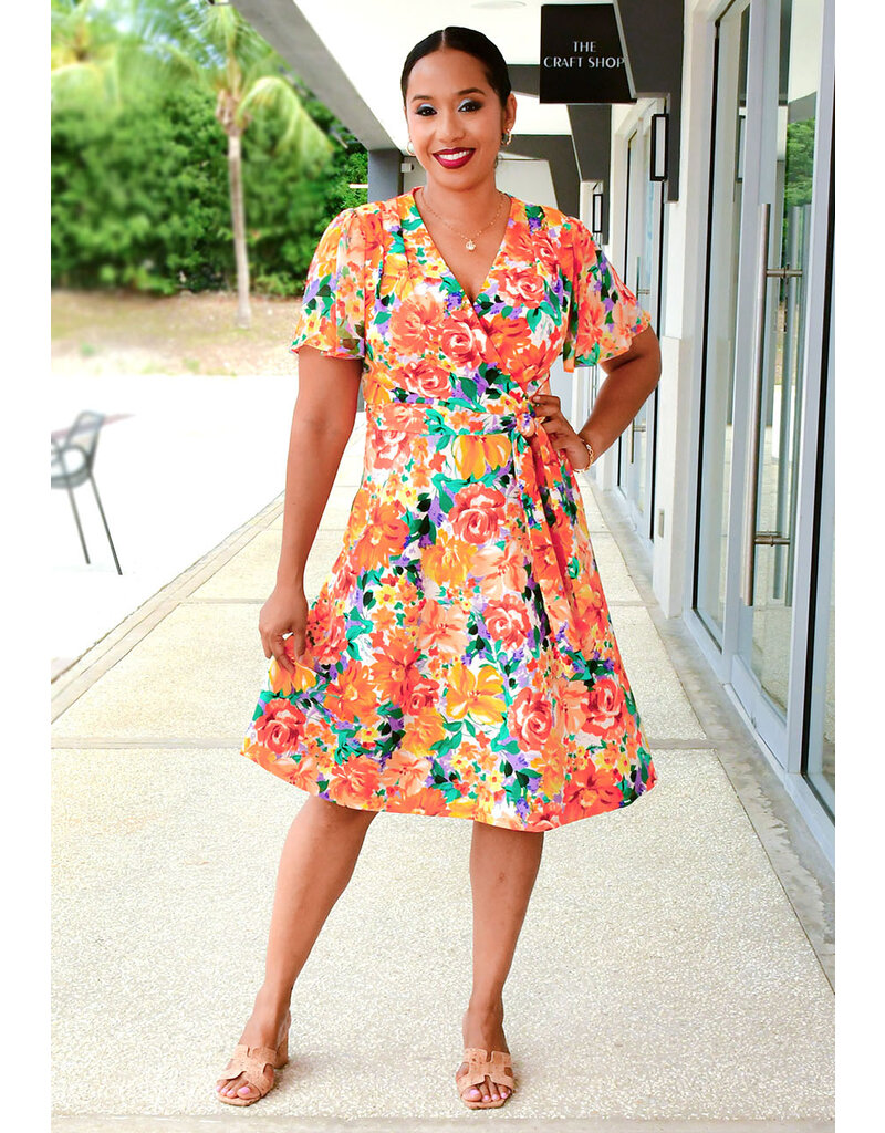 Shelby & Palmer RATIRY- Floral Dress with Chiffon Sleeves