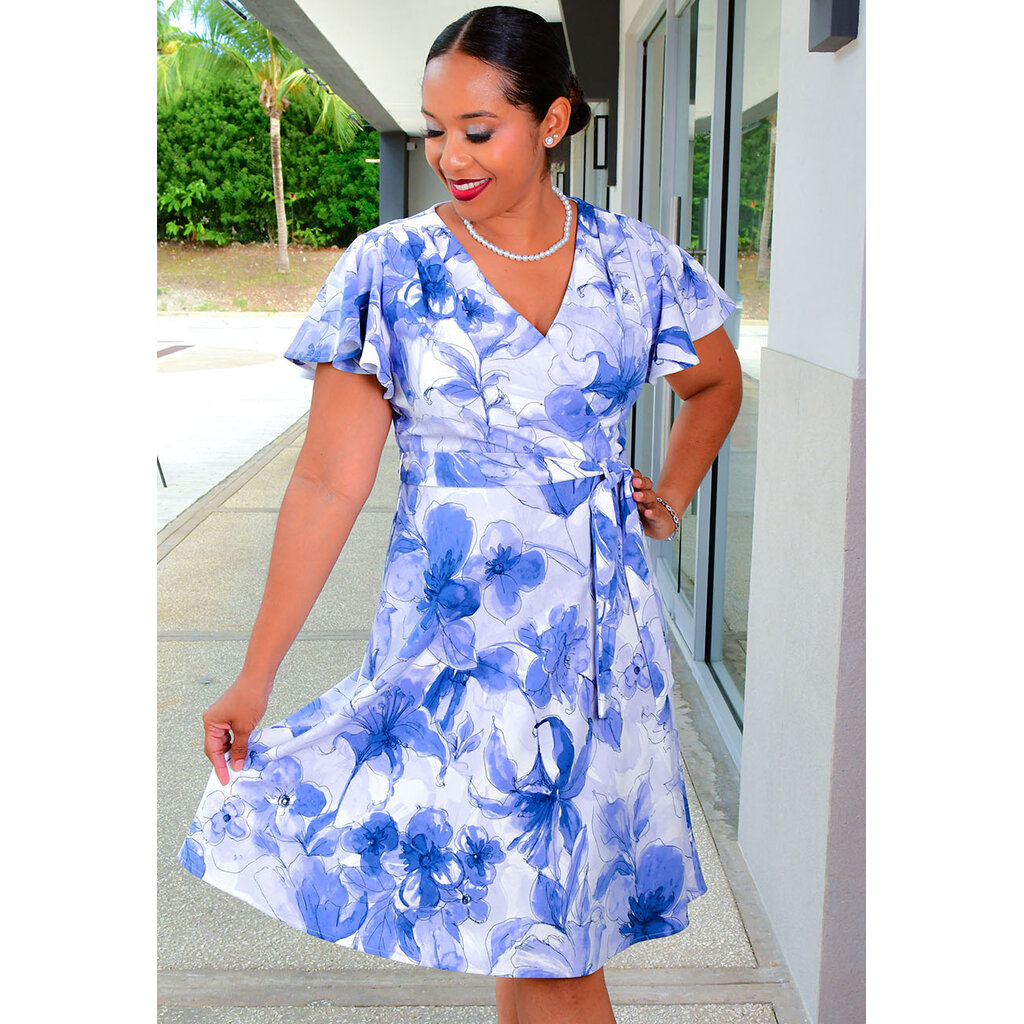 REES- Floral Lap Top Dress with Band