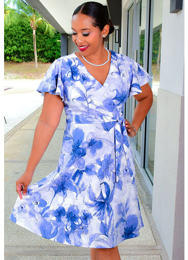 Shelby & Palmer REES- Floral Lap Top Dress with Band