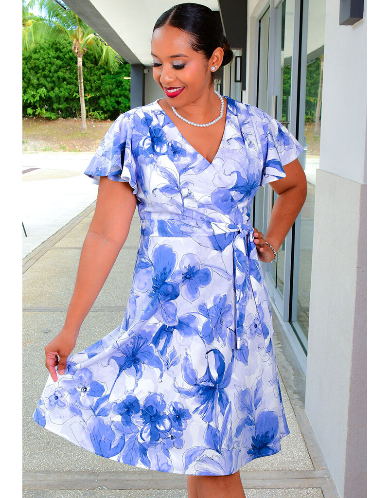 Shelby & Palmer REES- Floral Lap Top Dress with Band