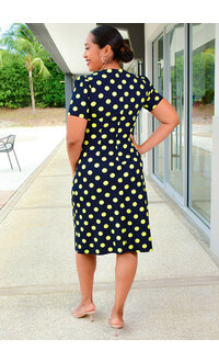 GLAMOUR RELLY- Polka Dot V Neck Dress