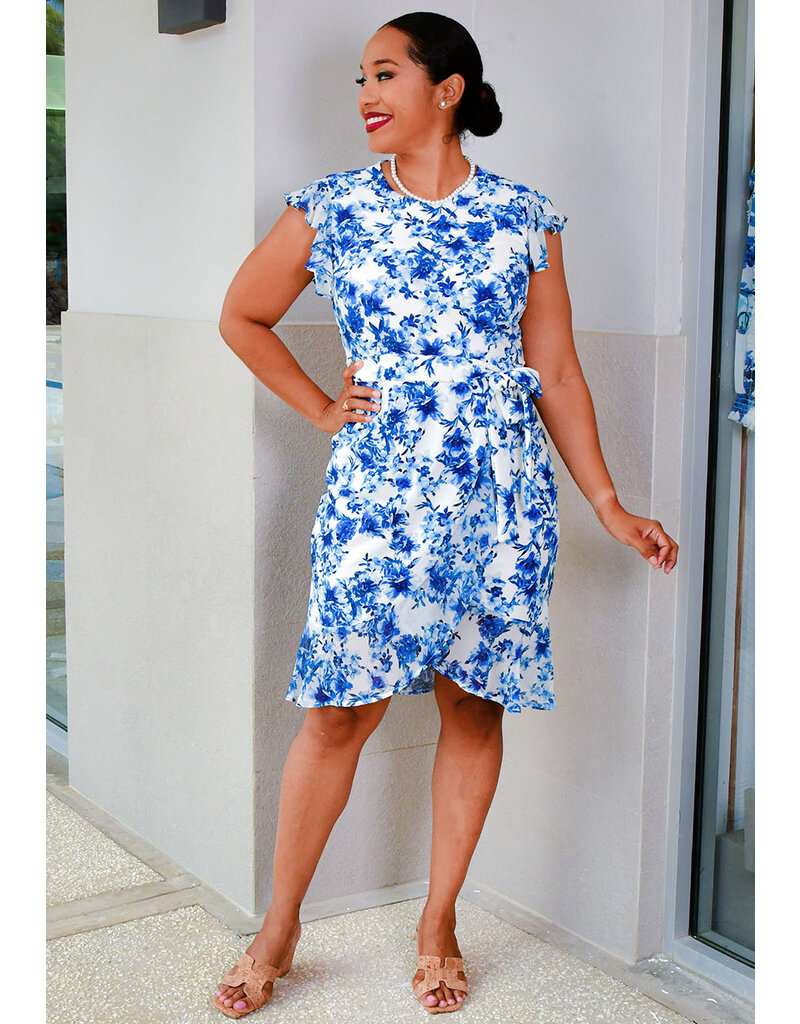 Shelby & Palmer RETTI-Floral Dress Chiffon Arms