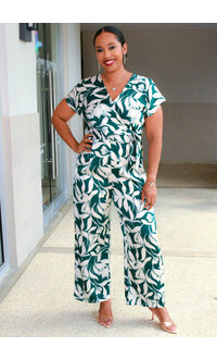 SANOUK- Floral Short Sleeve Jumper with Tie