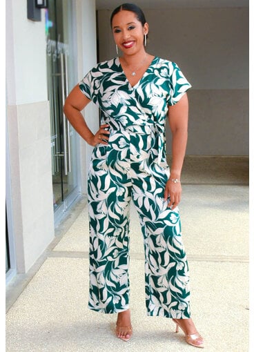 SANOUK- Floral Short Sleeve Jumper with Tie