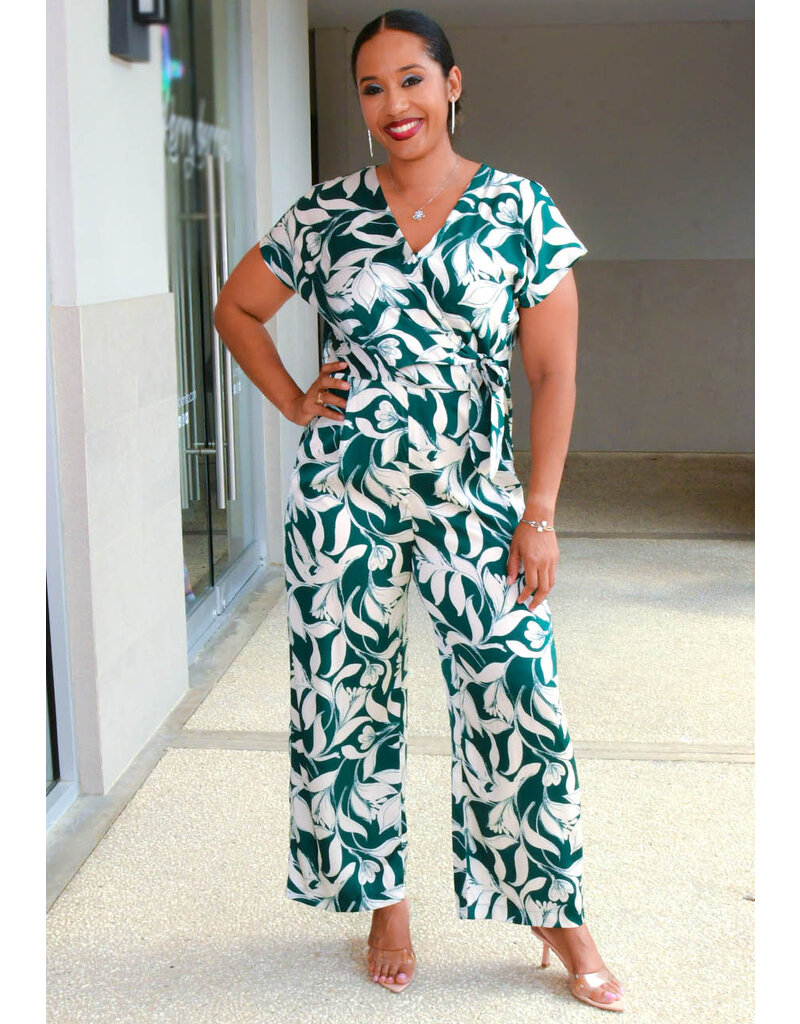SANOUK- Floral Short Sleeve Jumper with Tie