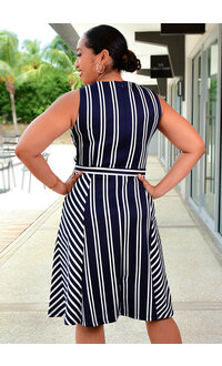 UMBRA- Stripe Sleeveless Dress with Band