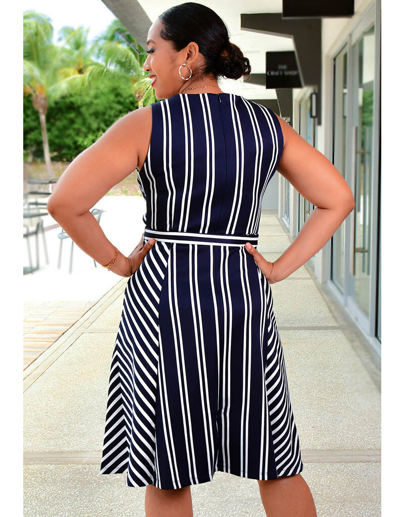 UMBRA- Stripe Sleeveless Dress with Band