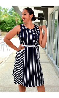 UMBRA- Stripe Sleeveless Dress with Band