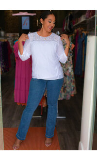 HARPER 241 VAAGAI- Long Sleeve Flower Lace Top