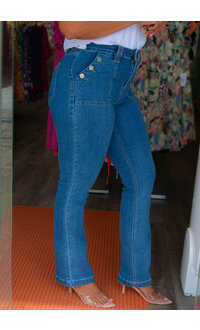 Royalty ZROPI- Long Jeans with Button Pockets