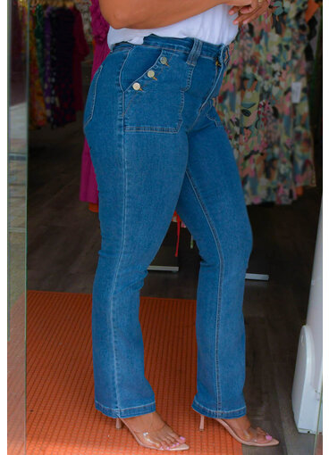Royalty ZROPI- Long Jeans with Button Pockets