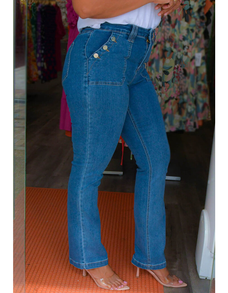 Royalty ZROPI- Long Jeans with Button Pockets
