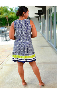 HARPER 241 YING- Geo Print Armhole Dress