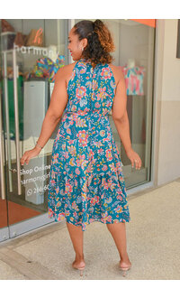 NANETTE LEPORE FAZZLE- Floral Hi Neck Armhole Dress
