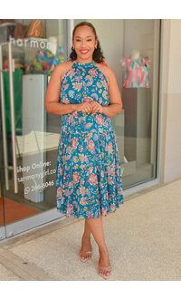 NANETTE LEPORE FAZZLE- Floral Hi Neck Armhole Dress