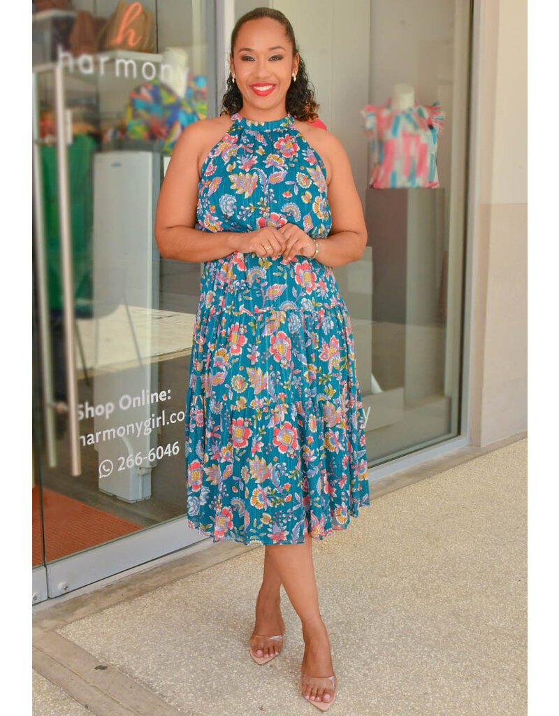 NANETTE LEPORE FAZZLE- Floral Hi Neck Armhole Dress