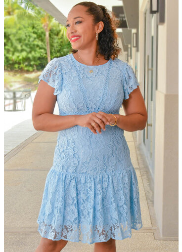 NANETTE LEPORE LACEY- All Lace with Short Frill Sleeve