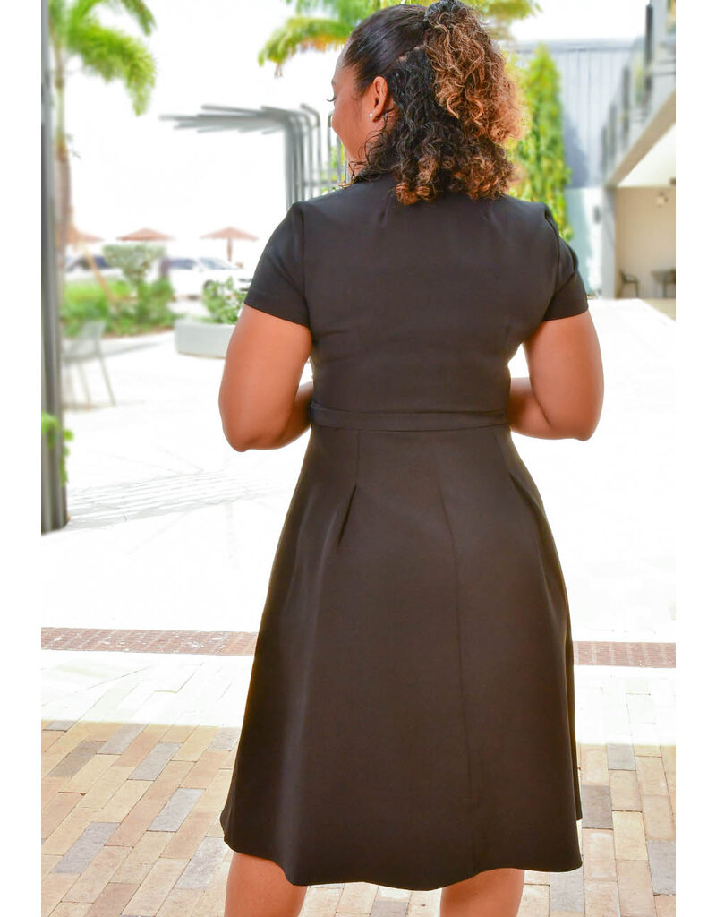 Shelby & Palmer RESCO- Solid Button Down Dress with Collar