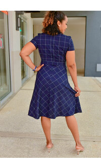 Shelby & Palmer RIFLIA- Checkered Print Collar Dress
