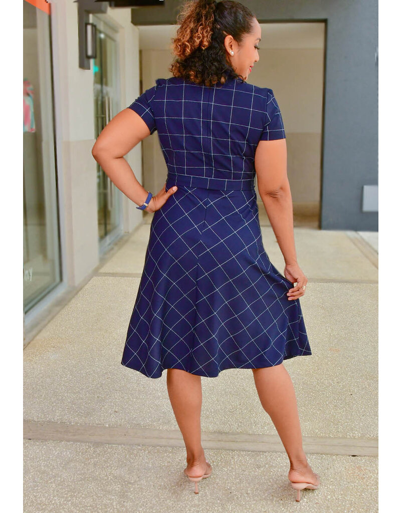 Shelby & Palmer RIFLIA- Checkered Print Collar Dress