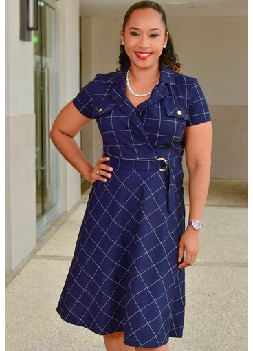Shelby & Palmer RIFLIA- Checkered Print Collar Dress