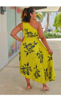 RITIM- Long Printed One Shoulder Dress