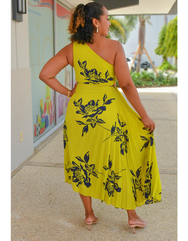 RITIM- Long Printed One Shoulder Dress