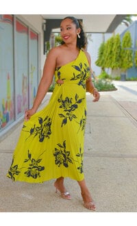 RITIM- Long Printed One Shoulder Dress