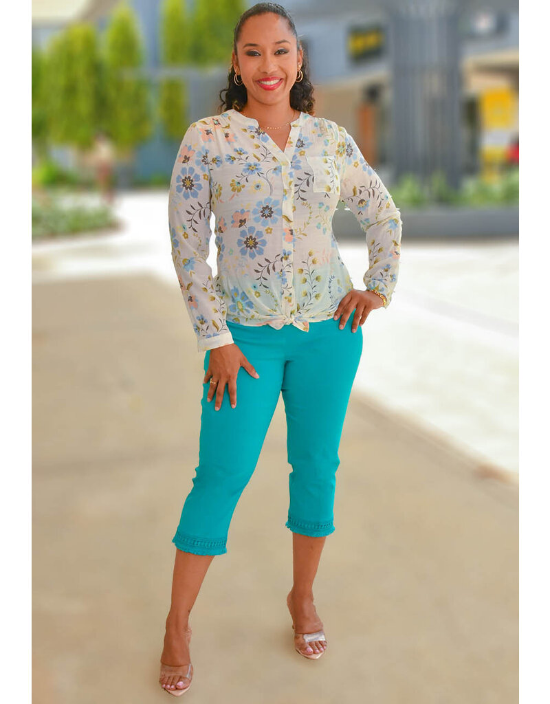 ZAC & RACHEL VARESH- Printed Button Down Top with Sleeves