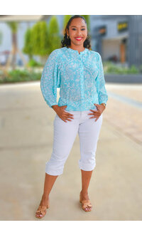 ZAC & RACHEL VELIKO- Printed Button Down Top