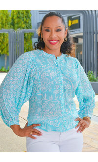 ZAC & RACHEL VELIKO- Printed Button Down Top