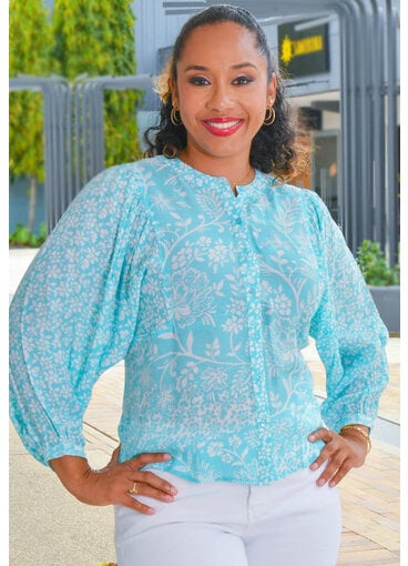 ZAC & RACHEL VELIKO- Printed Button Down Top