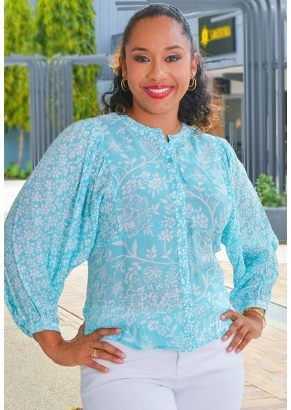 ZAC & RACHEL VELIKO- Printed Button Down Top