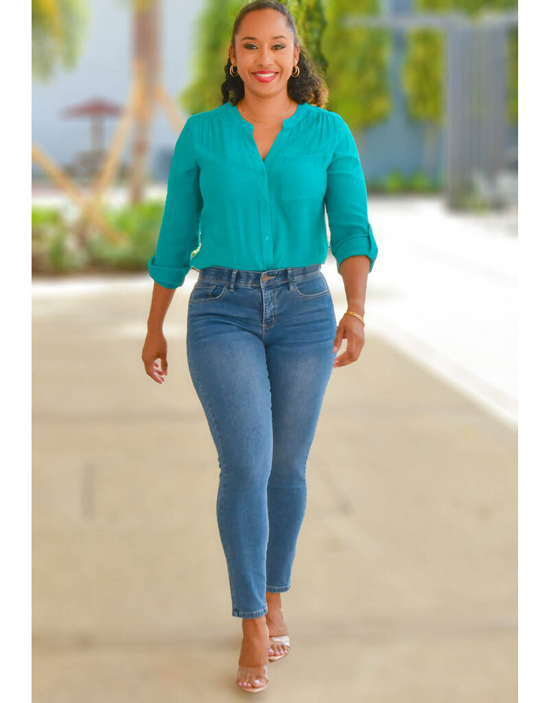 ZAC & RACHEL VETLE- Solid Button Down Long Sleeve Top