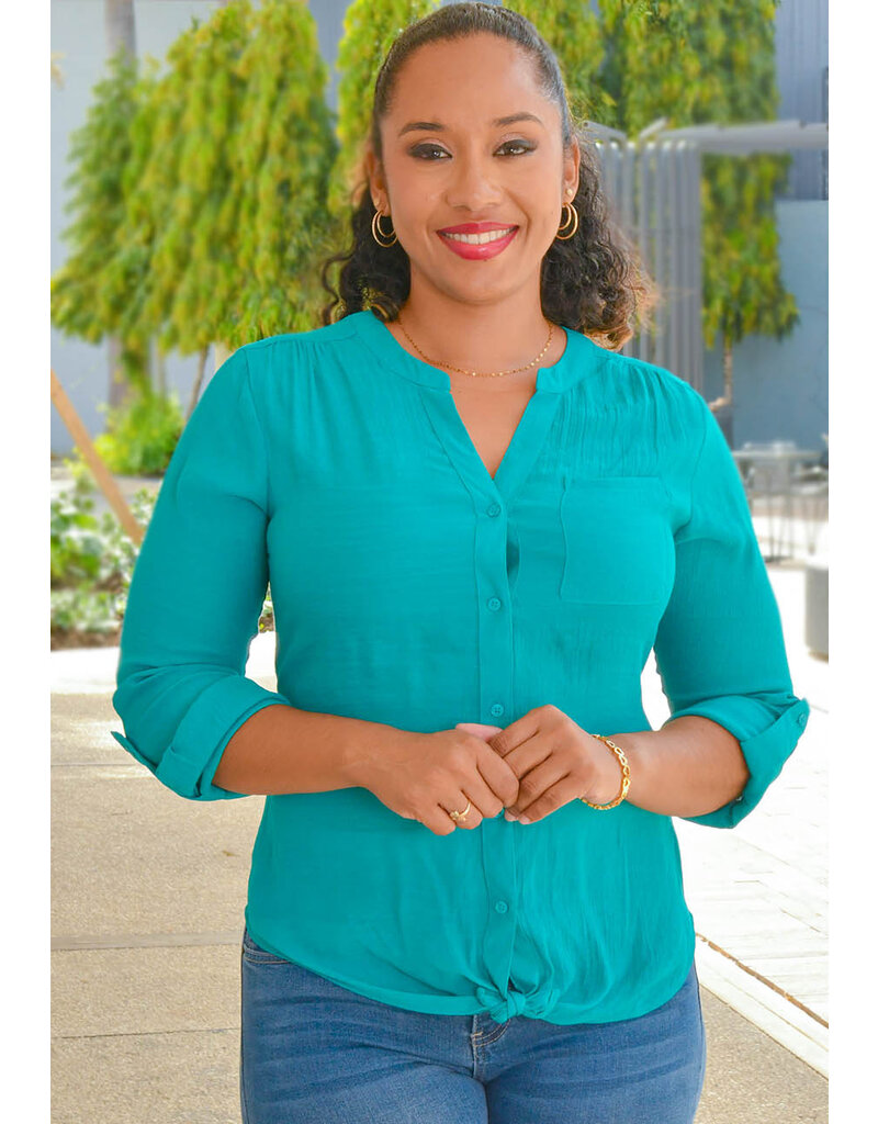 ZAC & RACHEL VETLE- Solid Button Down Long Sleeve Top