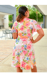 Shelby & Palmer RATIRY- Floral Dress with Chiffon Sleeves