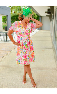 Shelby & Palmer RATIRY- Floral Dress with Chiffon Sleeves