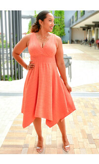 RAMSES- Solid Lap Top Dress with Elastic Waist