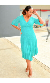 LEILEI- Lace Lap Top Dress with Sleeves