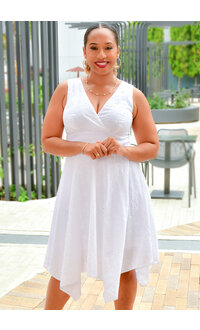 KURKY- Solid Lap Top Dress with Elastic Waist