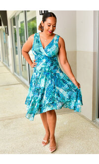 FIOT- Printed Lap Top Dress with Points
