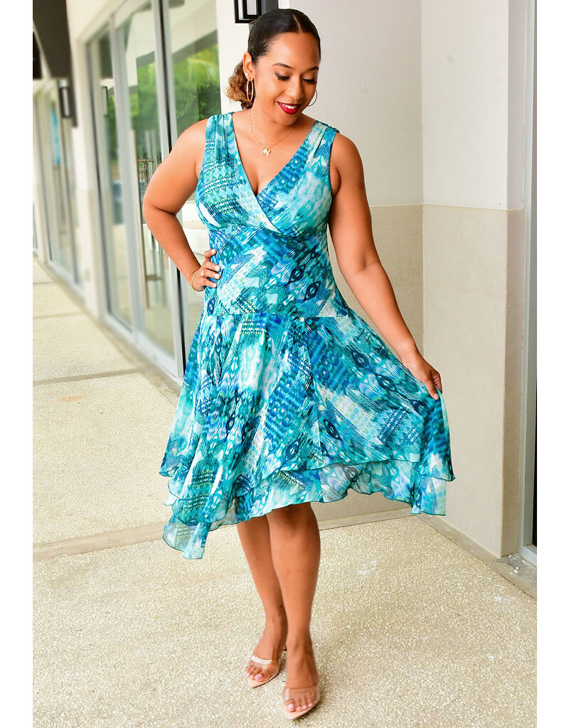 FIOT- Printed Lap Top Dress with Points