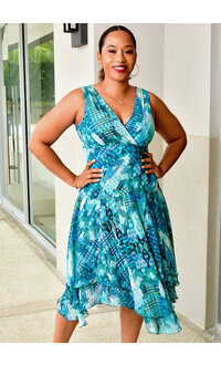 FIOT- Printed Lap Top Dress with Points