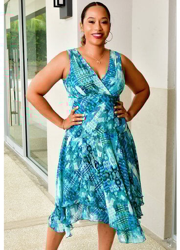 FIOT- Printed Lap Top Dress with Points