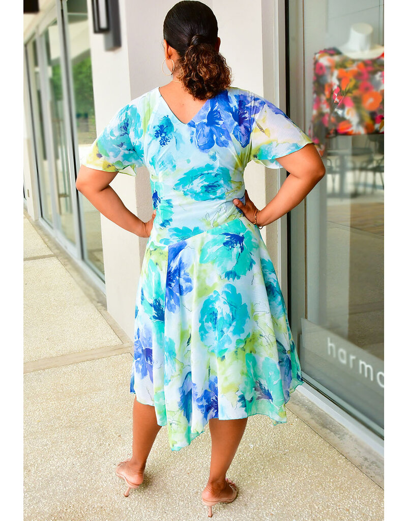 FANON- Floral V-Neck Dress with Points