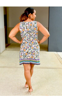 MSK IDANET- Printed Dress with 3 Rings